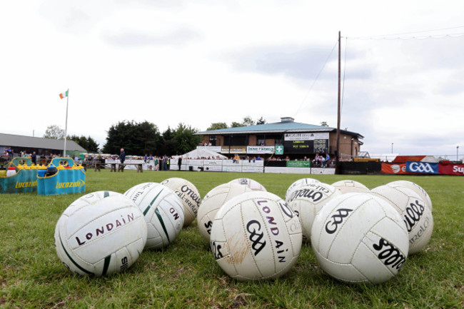 General view of match balls before the game