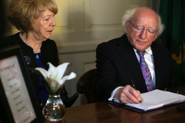 Book Of Condolences. Pictured Presiden