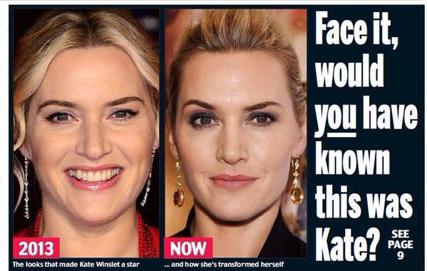 The Daily Mail say Kate Winslet looked 'unrecognisable' but nobody is
