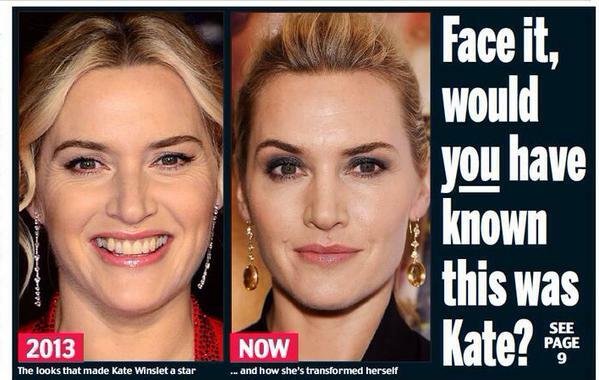 The Daily Mail say Kate Winslet looked 'unrecognisable' but nobody is