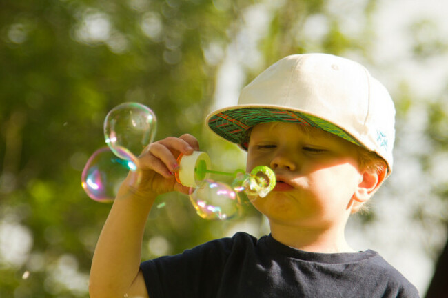 Soap bubbles in the sun