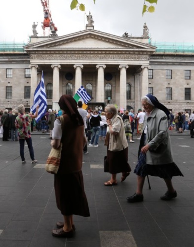 Water Protest. Pictured three nuns wat