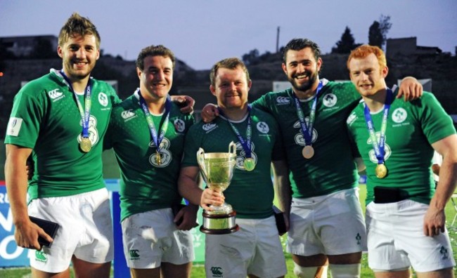 Stuart McCloskey, Rob Herring, Andrew Warwick, Frankie Taggart and Peter Nelson after the game