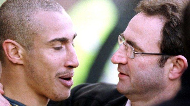 Martin O'Neill and Henrik Larsson 18/3/2001