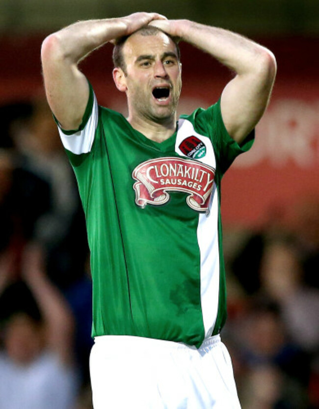 Dan Murray reacts after a missed chance