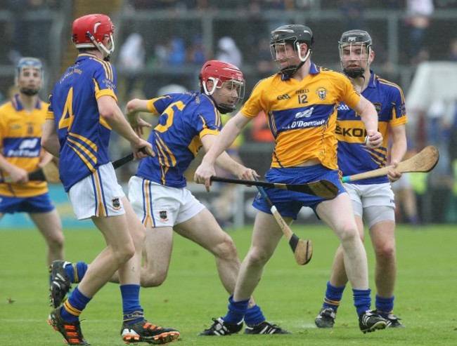 Ronan Maher and Dylan Fitzelle tackle jamie Shanahan