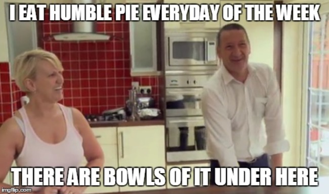 Tony McGregor Humble pie meme