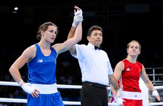 Katie Taylor is declared the winner against Ida Lundblad