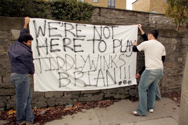 All Blacks fans display a message to Brian O'Driscoll