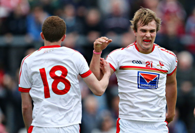 Ryan Burns celebrates with Conor Grimes