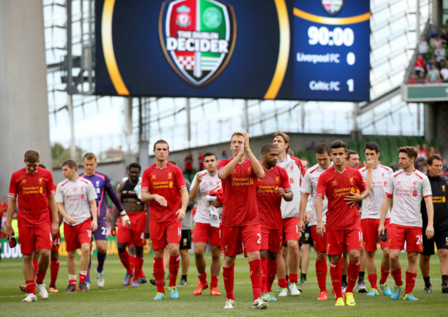 Liverpool players after the game