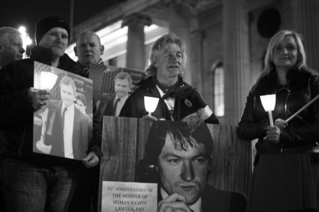 Vigil for murdered human rights lawyer Pat Finucane