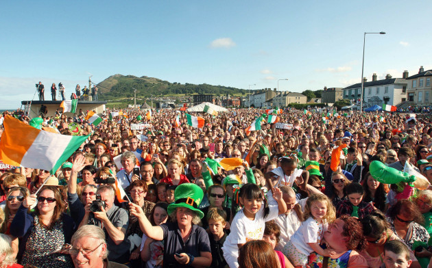 A large crowd on Bray's seafront to welcome home Katie Taylor