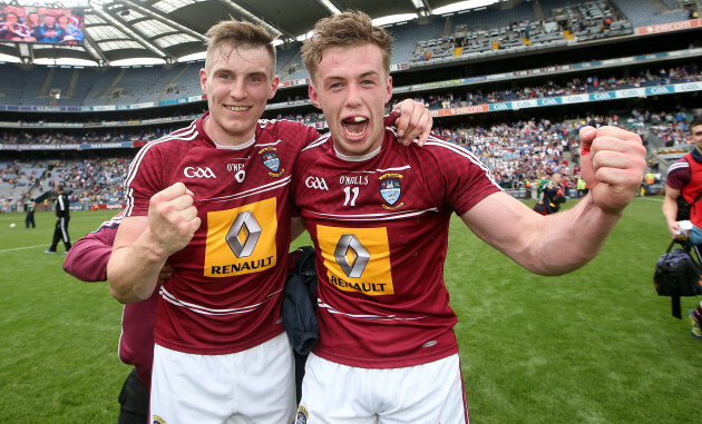 Kieran Martin and Ger Egan celebrates after the game