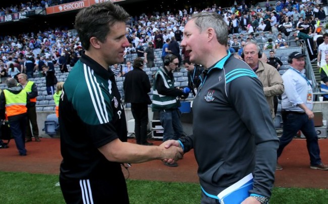 Jason Ryan and Jim Gavin at the end of the game