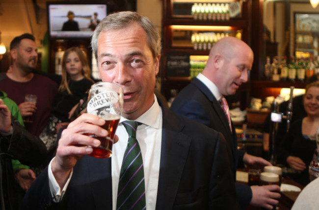 Farage drinking break