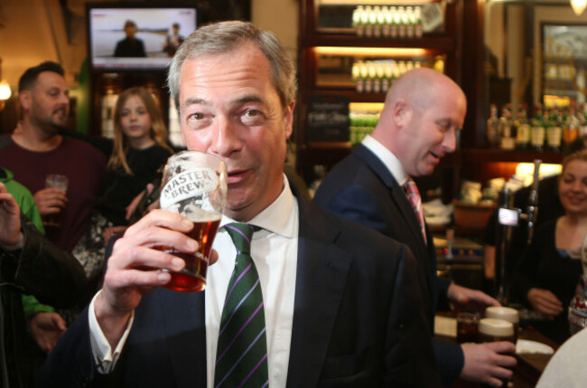 Farage drinking break