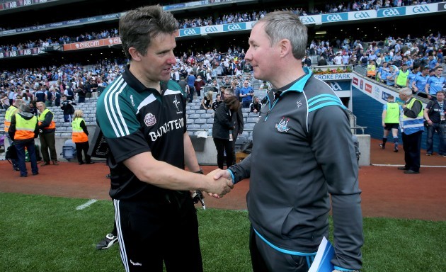 Jason Ryan and Jim Gavin at the end of the game
