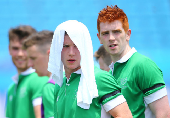 Reece McEnteer cools down after the match