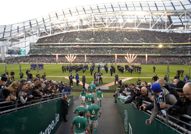 Paul O'Connell leads the team out