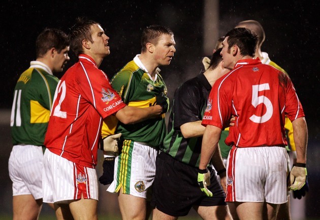 Tomas O'Se of Kerry has words with Noel O'Leary of Cork 11/2/2006