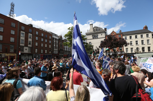 Greece Solidarity Protest. Pictured pr