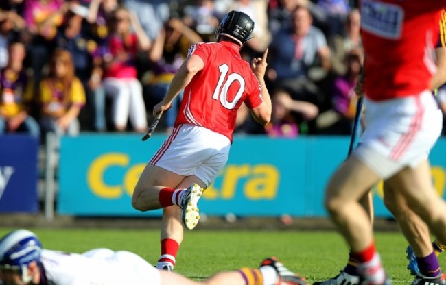 Conor Lehane celebrates scoring the first goal of the game