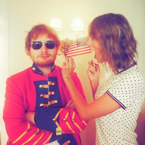 Taylor Swift on Instagram: When Ed shows up in a red coat for the 4th of July because he just can't let it go. @teddysphotos