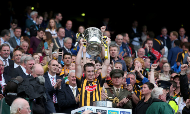 Joey Holden lifts the cup