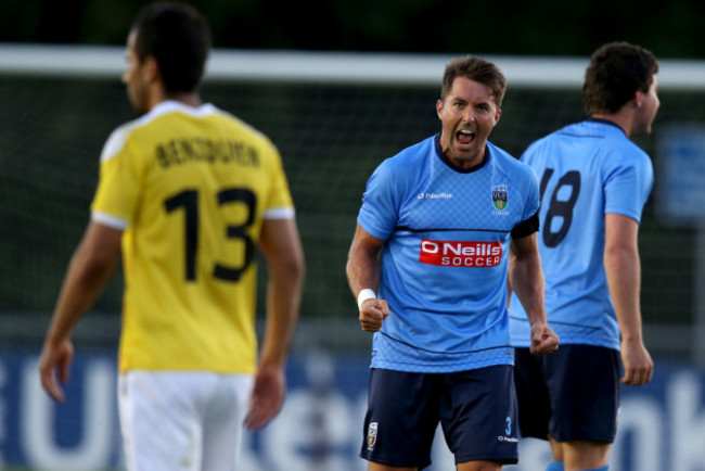 Mark Langtry celebrates at the final whistle