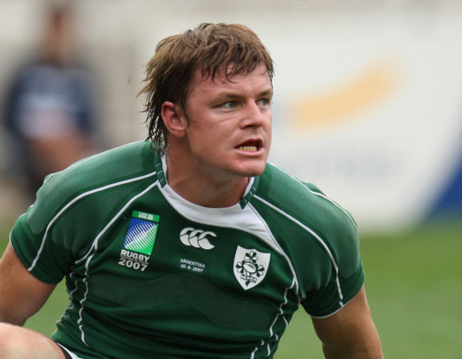 Brian O'Driscoll celebrates his score