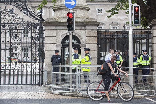 7/7/2015 Garda - Leinster House. Pictured is a hea