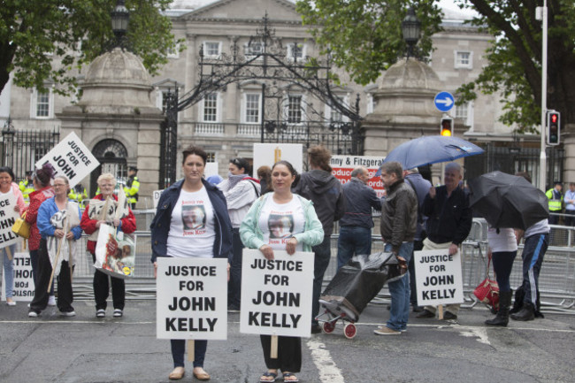 7/7/2015. Dail Protest. A number of people protest