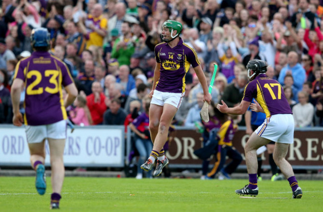 Conor McDonald celebrates at the final whistle