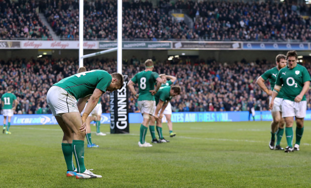 Tommy Bowe dejected after the game