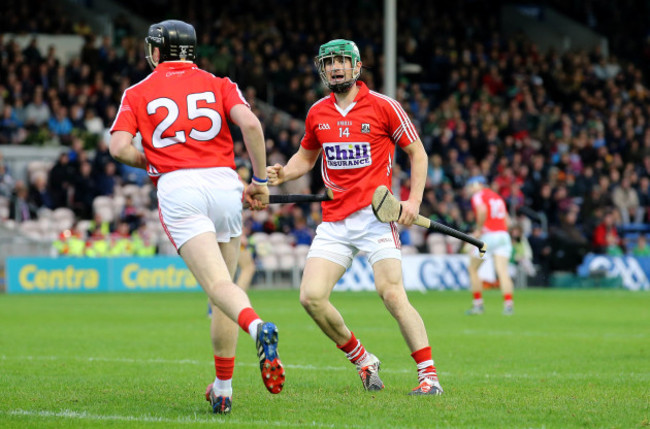 Seamus Harnedy celebrates a second half point