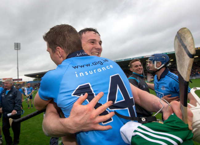Conal Keaney and Liam Rushe celebrate
