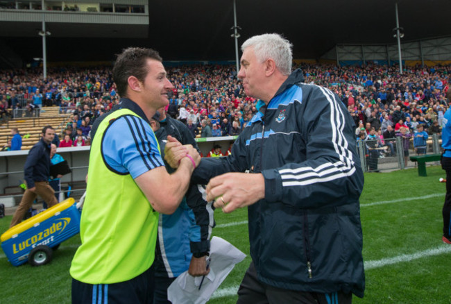 Ger Cunningham celebrates with Niall Corcoran