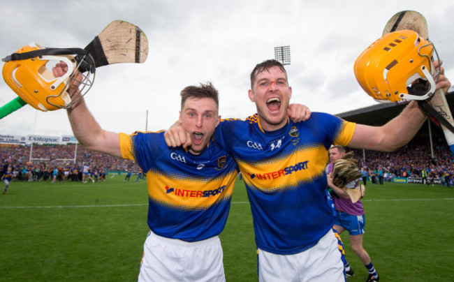 Shane McGrath and Seamus Callaghan celebrate