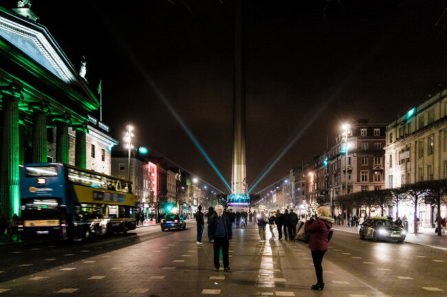 ST. PATRICK'S SPIRE OF LIGHT ON O'CONNELL STREET IN DUBLIN REF-102050