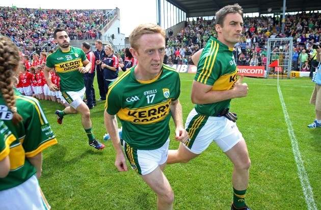 Colm Cooper makes his way out for the gam