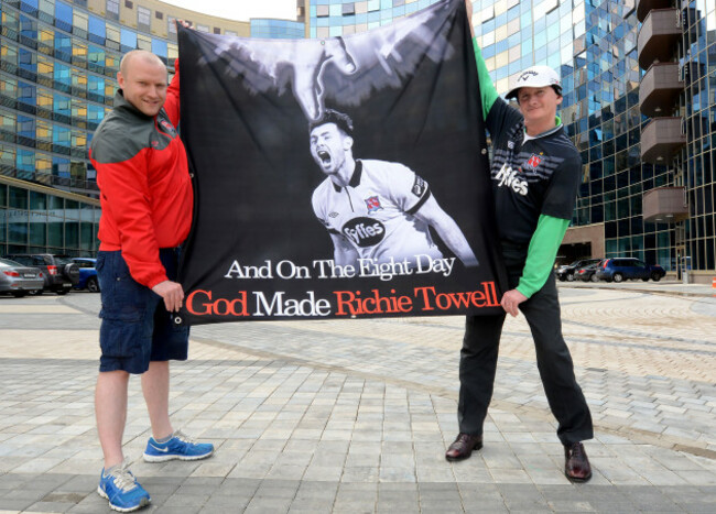 Dundalk supporters Conor Hoey and Denis Fitzgerald