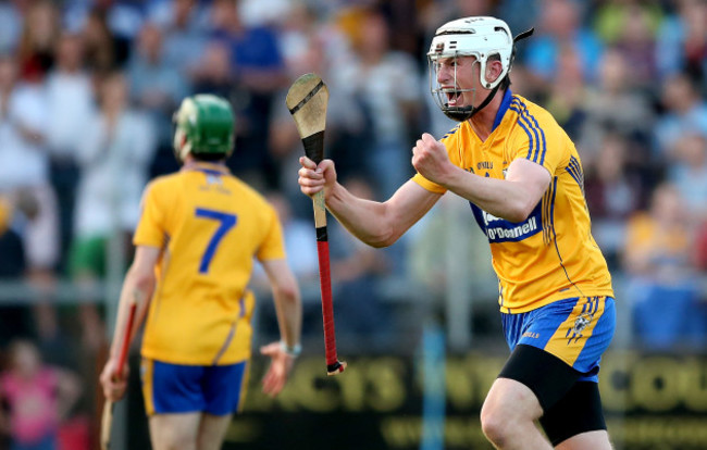 Conor Cleary celebrates at the final whistle