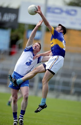 Martin Dunne jumps with John Hurney