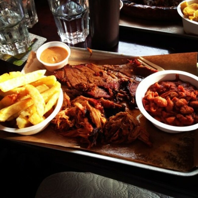 Bison with the lads #brisket #pulledpork #burntendbeans #texas #bbq