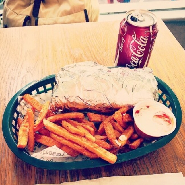 Burrito while the peasants are stuck out in the rain! #Burritos #CherryCoke