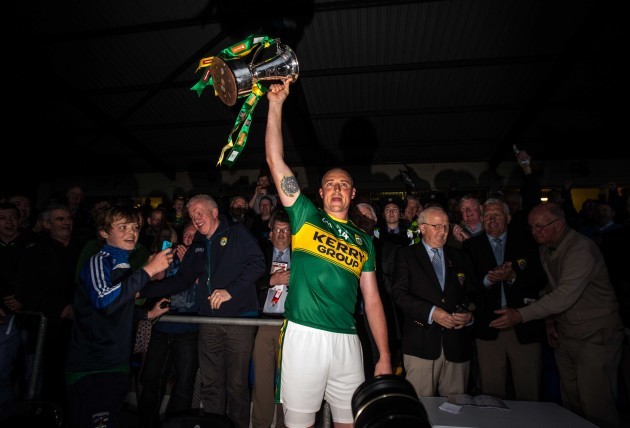 Kieran Donaghy lifts the trophy