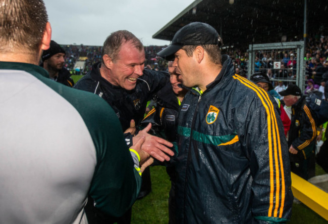 Diarmuid Murphy and Eamonn Fitzmaurice celebrate