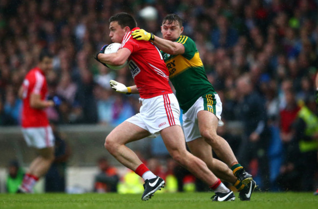 James OÕDonoghue tackles Mark Collins