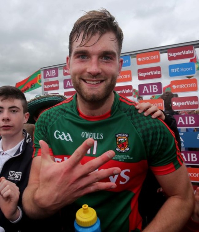 Aidan O'Shea celebrates winning five Connacht title's in a row